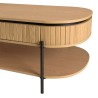 Table basse CHARLIE marron 2 tiroirs rétro