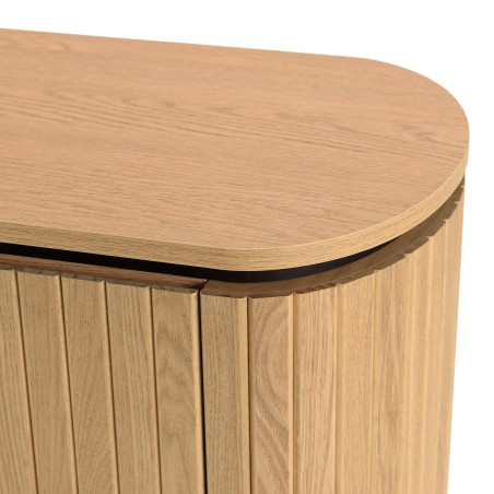 CHARLIE - Brown Bedside Table with 1 Door in Retro Style