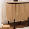 CHARLIE - Brown Bedside Table with 1 Door in Retro Style