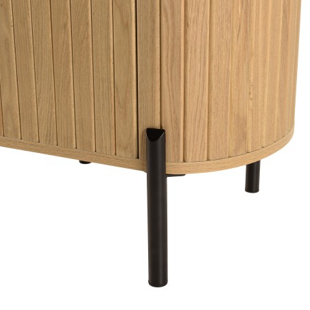 CHARLIE - Brown Bedside Table with 1 Door in Retro Style