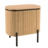 CHARLIE - Brown Bedside Table with 1 Door in Retro Style