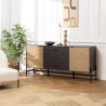 Buffet CHARLIE marron et noir 3 tiroirs 2 portes