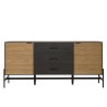Buffet CHARLIE marron et noir 3 tiroirs 2 portes