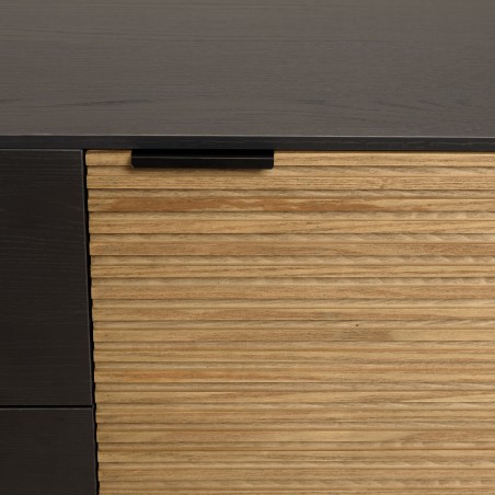 CHARLIE Brown and Black Sideboard with 3 Drawers and 2 Doors