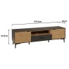 CHARLIE Brown and Black TV Stand with 2 Doors, 1 Drawer and 1 Compartment
