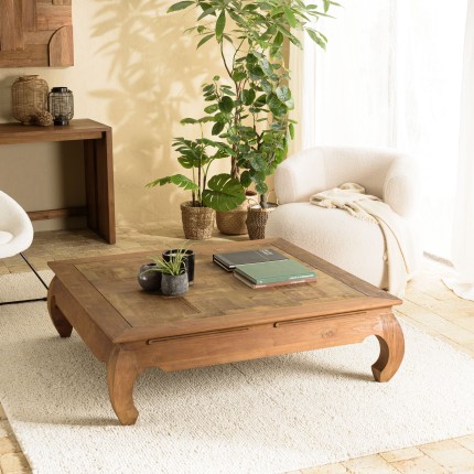 Table opium SIXTINE en teck recyclé 120x120cm