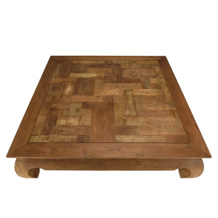 Table opium SIXTINE en teck recyclé 120x120cm