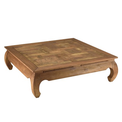 SIXTINE Opium Table 120x120cm - Recycled Teak with Mosaic Top