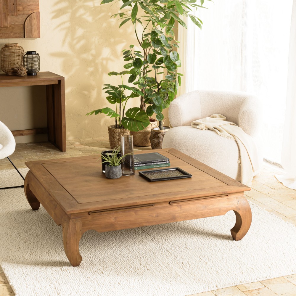 SIXTINE Opium Table 120x120cm - Solid Recycled Teak Wood SIXTINE Opium Table 120x120cm - Solid Recycled Teak Wood