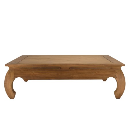 Table opium SIXTINE en bois de teck recyclé 120x120cm