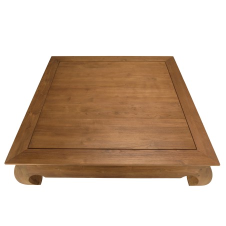 Table opium SIXTINE en bois de teck recyclé 120x120cm