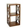 LAUREN Brown Shelf Unit with Wooden Latticework - 40 cm