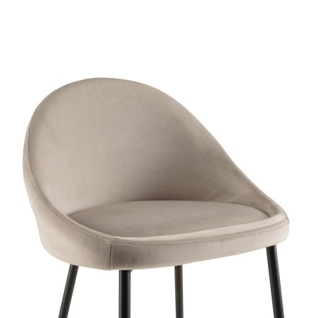 Lot de 2 tabourets d'îlot velours chamois TOM