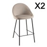 Lot de 2 tabourets d'îlot velours chamois TOM