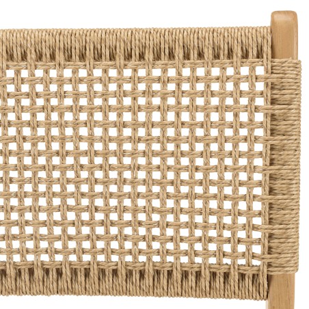 VALERIA Set of 2 Teak Garden Chairs - Beige Rattan