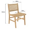 Lot 2 chaises jardin Valeria teck naturel rotin beige