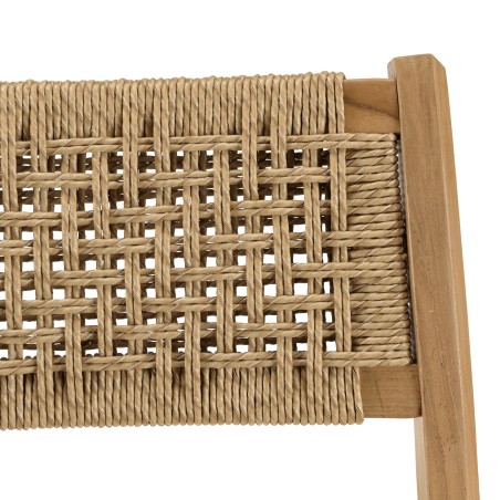VALERIA Set of 2 Teak Garden Chairs - Beige Woven Rattan