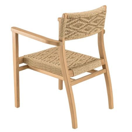 VALERIA - Set of 2 Teak Garden Armchairs in Synthetic Rattan | Diamond Pattern