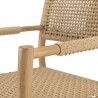 Lot 2 fauteuils jardin Valeria teck rotin beige
