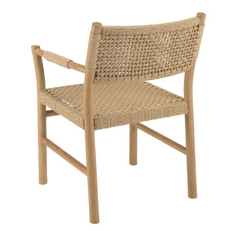 VALERIA - Set of 2 Garden Armchairs | Beige Synthetic Rattan & Teak