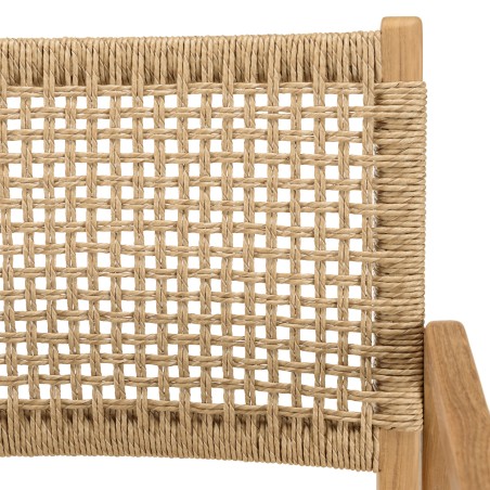 VALERIA - Set of 2 Garden Armchairs | Natural Teak & Beige Rattan