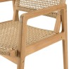 Lot de 2 fauteuils jardin teck naturel rotin synthétique