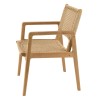 Lot de 2 fauteuils jardin teck naturel rotin synthétique