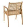 Lot de 2 fauteuils jardin teck naturel rotin synthétique