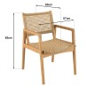 Lot de 2 fauteuils jardin teck naturel rotin synthétique