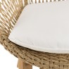 Lot de 2 fauteuils jardin arrondi teck rotin synthétique