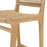 Lot de 2 tabourets bar de jardin teck rotin beige