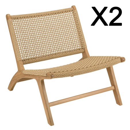 Lot de 2 fauteuils lounge de jardin VALERIA