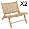 Lot de 2 fauteuils lounge de jardin VALERIA