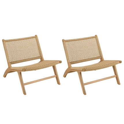 Lot de 2 fauteuils lounge de jardin VALERIA