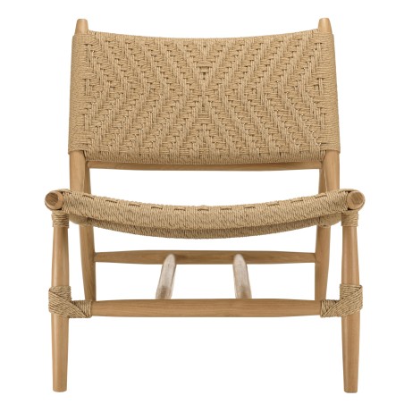 VALERIA - Set of 2 Relief Synthetic Rattan Teak Garden Lounge Chairs