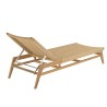 VALERIA Sun Lounger - Natural Teak & Beige Rattan - 4 Reclining Positions