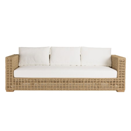 Valeria 6-Seater Garden Furniture Set - Beige Synthetic Rattan