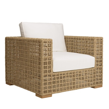 Salon de jardin VALERIA 6 places en rotin synthétique beige