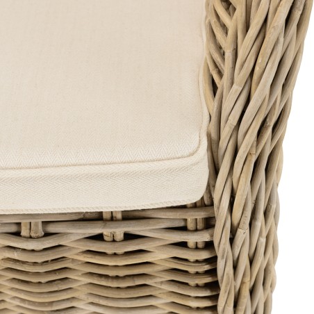 KALLY Kubu Armchair with White Seat Cushion