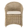 Fauteuil en kubu KALLY avec coussin blanc