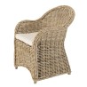 Fauteuil en kubu KALLY avec coussin blanc