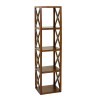 Étagère LORINE marron 4 cases 40 cm croisillons bois Mindi