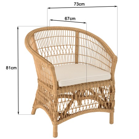Fauteuil en rotin naturel KALLY - Confort et élégance