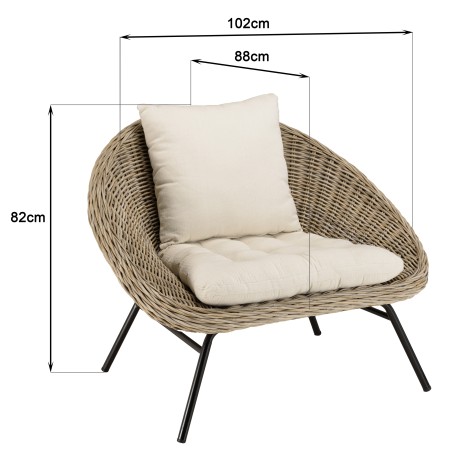 Fauteuil lounge KALLY en kubu