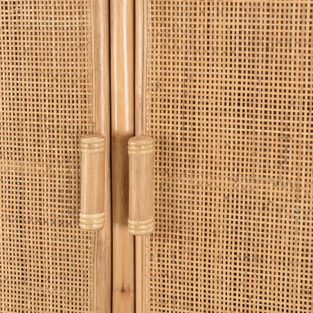 KALLY - 2-door Rattan Cabinet | Honey Brown Cane Work
