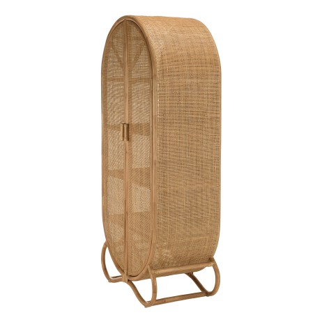 Armoire en rotin KALLY 2 portes cannage brun miel