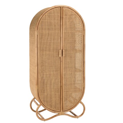 KALLY - 2-door Rattan Cabinet | Honey Brown Cane Work