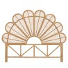 KALLY Half-Moon Headboard 140/160cm 'Flower' Honey Brown Rattan