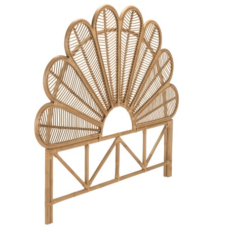KALLY Half-Moon Headboard 140/160cm 'Flower' Honey Brown Rattan