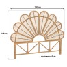 Tête de lit demi-lune KALLY en rotin brun miel 140/160cm